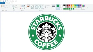 How to draw the Starbucks Corporation logo using MS Paint | How to draw on your computer
