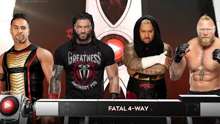 Epic WWE2K24 Fatal 4-Way Showdown Roman Reigns . Brock Lesnar , Tama Tonga and Solo Sikoa | WWE 2k24