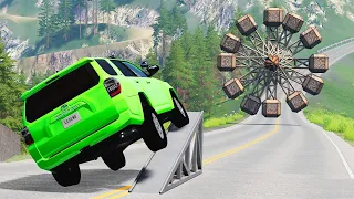 Cars vs Flip Ramp vs Spinner – BeamNG Drive