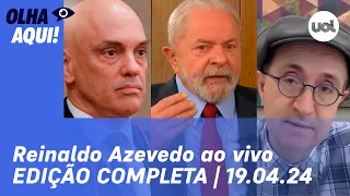 Reinaldo Azevedo ao vivo: Bolsonaro faz ato no RJ, caso Moraes, Lula e militares | COMPLETO | 19/04