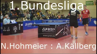 1.Bundesliga | TTC Zugbrücke Grenzau - Borussia Düsseldorf | N.Hohmeier : A.Källberg