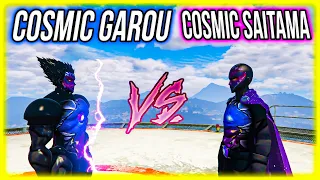 GTA 5 -Cosmic Saitama (One Punch Man) vs Cosmic Garou SUPERHERO BATTLE