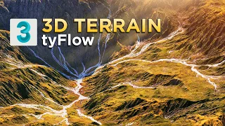TYFlow 3D Terrain in 3Ds Max & Vray