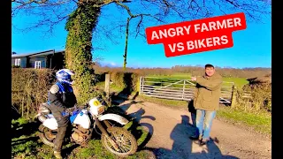 ANGRY & AGGRESSIVE FARMER RAGES AT BIKERS