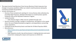 Exploring Census Data Webinar Series -- New Businesses Statistics