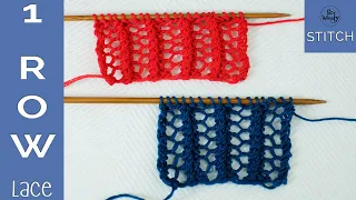 Grid lace stitch: A reversible, one-row repeat knitting pattern - So Woolly