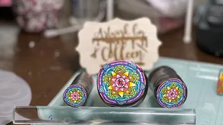 Multi colored Mandala clay cane (Pt 2)@ArtworkByColleen