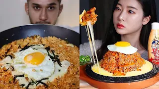 MUKBANGERS consuming CHEESY KIMCHI FRIED RICE