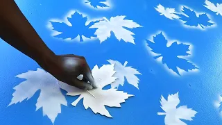 Leaf painting Techniques  with spray | 3D wall design idead