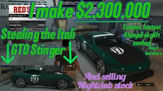 I make $2,300,000 stealing the Itali GTO and selling Nightclub stock | GTA 5 Online