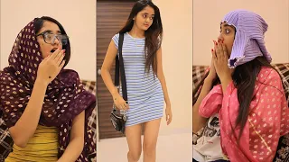 When Girls Wear Short Dress Society ke Aunties ke Reactions #bindasskavya #shorts #pushpa