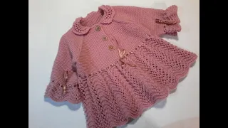 детское ажурное платье вязаное спицами  knitted children s openwork dress