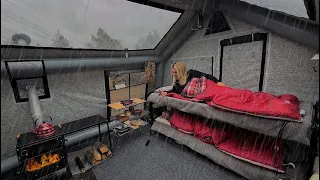 CAMPING IN THE COMFORT OF HOME WITH OUR NEW TENT IN THE RAIN