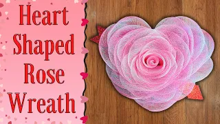 💗 Deco Mesh Rose Wreath Tutorial | Valentine's Day Wreath | Valentine's Day Wreath 💗