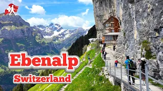 Switzerland Appenzell Ebenalp, Aeschner Cliff Restaurant, Schaefler Ridge; Seealpsee 🇨🇭
