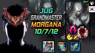 천상계 정글 모르가나 템트리 룬 리안드리 수확 - GrandMaster Morgana Jungle vs Lee Sin - 롤 KR 13.4