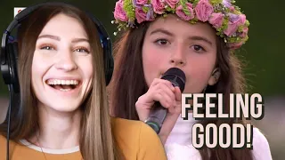 Angelina Jordan peforms "Feeling Good" Live-REACTION!