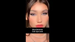 Blue Reverse Cat-Eye Look