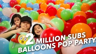 2 MILLION BALLOONS SUBS POP PARTY | Ranz and Niana