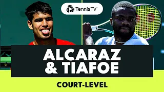 Carlos Alcaraz First Practice In Tennis Paradise | Alcaraz & Tiafoe Court-Level Practice