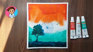 Republic day drawing | watercolor : tutorial #shorts