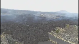 Todoque, sepultado completamente bajo la lava por la nueva colada