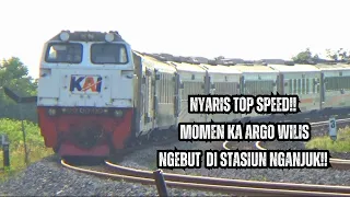 NYARIS TOP SPEED DI STASIUN⁉️ MOMEN KA ARGO WILIS NGEBUT DI STASIUN NGANJUK‼️