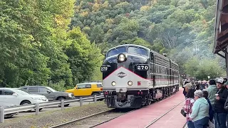 RBMN  excursion with former NS F Units pulling into Jim Thorpe for trip back to Reading.