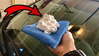 Wipe your Car Windshield with SHAVING CREAM 😳 (WATCH WHAT HAPPENS)! 💥