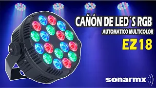 EZ18 LED Cañón de Leds RGB 18x1 Automático Multicolor Audioritmico, Marca Wahrgenomen