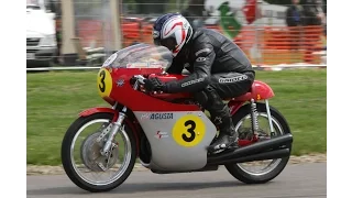 Three Cylinder MV Agusta GP Bike Being Warmed Up