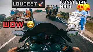 Crazy Public Reaction on Loud Kawasaki H2 Carbon -  😍 Reaction