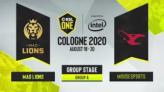 CS:GO - MAD Lions vs. mousesports [Nuke] Map 2 - ESL One Cologne 2020 - Group A - EU