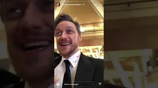 James McAvoy gets shirt signed by celebs at the Oscars