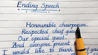 Ending speech in English | Best Closing speech in English  | English handwriting | @freewritings
