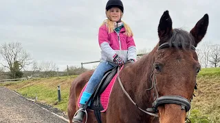 Connie’s first horse riding lesson