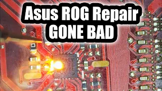 Chip blew up during repair. Asus ROG Zephyrus GU502 Gaming Laptop No power