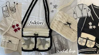 crochet bags tutorial ep.2 | taylor swift inspired folklore bag & star granny square messenger bag