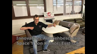 KOINOR  SPACE Y Esstisch 180 52  Glasweiss ausziehbar Drehtechnik Platte Eiche profischnapp.de