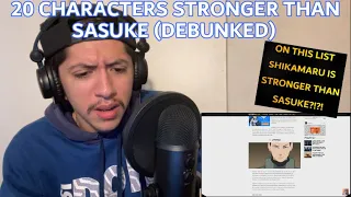 NARUTO: SWAGKAGE 20 NARUTO CHARACTERS STRONGER THAN SASUKE DEBUNKED (REACTION + MY THOUGHTS)