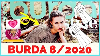 Burda 8/2020 Magazine Browsethrough + LINE DRAWINGS + Sewing Plans