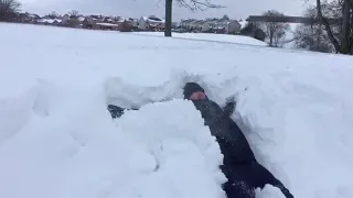 Playing in the Glasgow snow