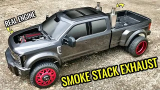 FORD F450 TOYAN FS-L200 BUILD - Part 4 FIRST RUN & SMOKE STACK EXHAUST!