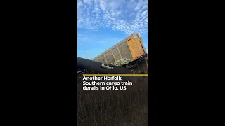 Another Norfolk Southern cargo train derails in Ohio, US | AJ #shorts