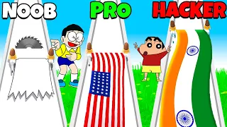 Shinchan And Nobita Run For Independence Day Flag 😂😍|| Funny Game Flag Painting