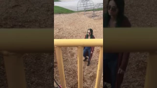 Crazy lady pulls knife in kids