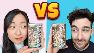 We Each Open A Shiny Treasure EX Booster Box! (Japanese Paldean Fates)