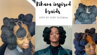 Learn how to do these RIHANA INSPIRED BRAIDS. ||  step by step tutorial || Beginner friendly