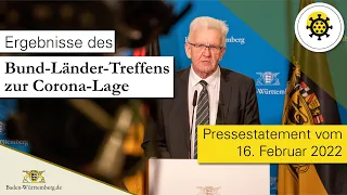 Ergebnisse des Bund-Länder-Treffens zur Corona-Lage am 16. Februar 2022