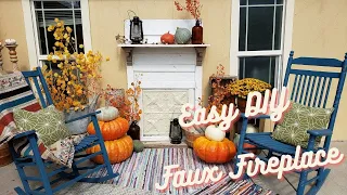 DIY FAUX FIREPLACE FROM A VINTAGE SCREEN DOOR-Trash to Treasure- Easy and Cheap